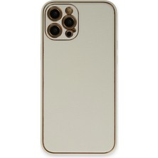 Küçük Hazine Mey Ithalat®   iPhone 12 Pro Kılıf Coco Deri Silikon Kapak - Beyaz