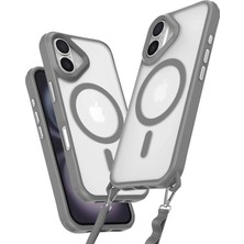 Mey Ithalat®   iPhone 16 Kılıf Enka Magsafe Silikon Kılıf - Titan Gri