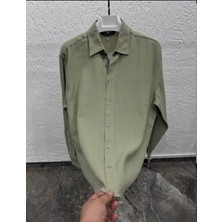 MHA Haki Yeşil Oversize Erkek Gömlek