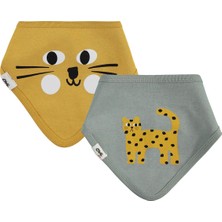 Civil Baby Kedi Baskılı 2'li Mama Önlüğü - Hardal