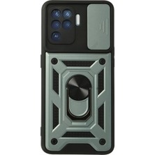 Küçük Hazine Mey Ithalat®   Reno 5 Lite Kılıf Pars Lens Yüzüklü Silikon - Yeşil