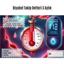 Diyabet Ölçüm Takip Çizelgesi Defteri A Kalite Özel Tasarım 3 Aylık A5
