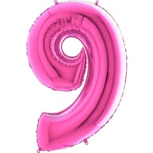 BenimMarifetlerim 9 Rakamı Pembe Folyo Balon 16 Inch 40 cm