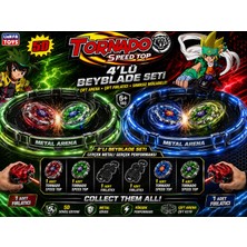 Aksoy Toys Metal 4’lü Beyblade Oyuncak Seti Çift Fırlatıcılı Çift Arenalı 2 Li Set
