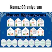 Çocuklar Için Renkli  "namaz Öğreniyorum" Afişi - 33X48 cm Figürlü Eğitim Materyali Erkek