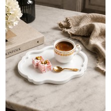 Studio Aslan Design Dekoratif Türk Kahvesi Sunum Tepsisi – Minimal Kahve Sunumluk 20 cm 6 Adet