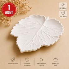 Larina Hediyelik Dekoratif Yaprak Sunum Tabağı Taş Tozu El Yapımı Minimal Takı & Mumluk Organizer