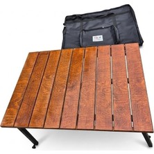 Kampya Elite Series: 600 Denye Lüks Gürgen Ahşap Kamp Masası (60X90 Cm) – 8 Saat Ultra Su Rezistanslı & Elektrostatik Güçlendirilmiş Gövde