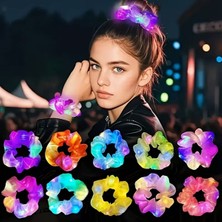 Practika LED Işıklı Saç Tokası Su Yeşili 3 Modlu Lastikli Festival Parti Kullanımı