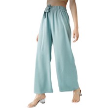 Mamayaga Kadın Beli Lastikli Rahat Salaş Su Yeşili Pantolon