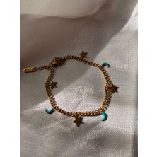 Melanj Craft Ay & Yıldız Çelik Bileklik