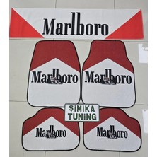 Şimika MARLBORO DEKOR KAYMAZ TABAN DEKORATİF OTO HALI PASPAS VE TORPİDO HAVLUSU GÖĞÜS HALISI (ANAHTARLIK HEDİYELİ)