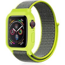 Uravas Store Mey Ithalat®   Watch 38MM Hasırlı Cırtcırtlı Kasalı Kordon - Yeşil