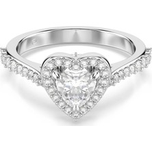 Swarovski Una Angelic Motif Yüzük Karişik Kesim Kalp Beyaz Rodyum Kaplama 60