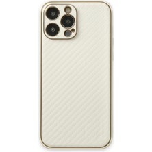 Mey Ithalat®   iPhone 13 Pro Kılıf Coco Karbon Silikon - Beyaz