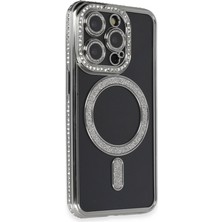 Ulu Pazarlama Apple Iphone 14 Pro Max Kılıf Joke Simli Magneticsafe Kılıf - Gri