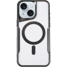 Mey Ithalat®   iPhone 15 Plus Kılıf Boyi Magsafe Silikon Kapak - Siyah