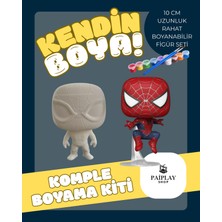 Paiplay Spderman Örümcek Adam- Boyama Seti ve Örümcek Adam Figürü 10CM