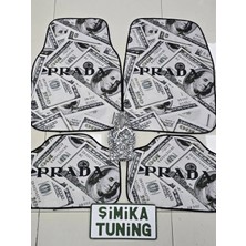 Şimika Tuning Dolar Baskılı Kaymaz Taban Dekoratif Oto Halı Paspas ve Vites Poları 1.kalite Yıkanabilir