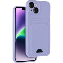 Ulu Pazarlama Apple Iphone 14 Kılıf Kelvin Kartvizitli Silikon - Lila