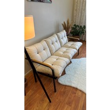 Modern Style Home Modern Avcılar Balkon, Bahçe, Cafe - Metal Kanepe Koltuk Takımı – 3’ Lü