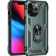 Ulu Pazarlama Apple Iphone 14 Pro Kılıf Sofya Yüzüklü Silikon Kapak - Yeşil