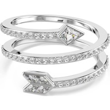 Swarovski Idyllia Motif Yüzük Karişik Kesim Ok Beyaz Rodyum Kaplama 52