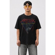 Fuddy Moda Unisex Oversize Anthrax State Of Euphoria Baskılı Rock Band Temalı Tişört