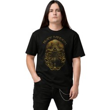 Fuddy Moda Unisex Black Sabbath Eskitme Baskılı Tişört, Oversize Rock Band Temalı Bisiklet Yaka T-Shirt