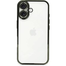 Mey Ithalat®   iPhone 16 Plus Kılıf  Lensli Silikon - Yeşil