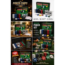 Munico Metal Kutulu Poker Takımı 500 Chip + 2 Iskambil Kartı + Çuha Ev ve Arkadaş Buluşmaları Için Örtülü