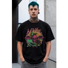 Fuddy Moda Unisex A7X Avenged Sevenfold Baskılı Tişört, Oversize Rock Band Temalı Bisiklet Yaka T-Shirt