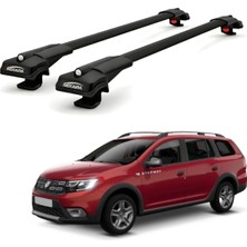 Rekapa Dacia Logan Iı Mcv 2013-2021 Uyumlu Ara Atkı Tavan Barı , Araç Üstü Ekipman Taşıma Barı , 2 Adet - Siyah