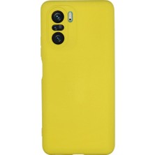 Ulu Pazarlama Xiaomi Poco F3 Kılıf Nano Içi Kadife Silikon - Sarı