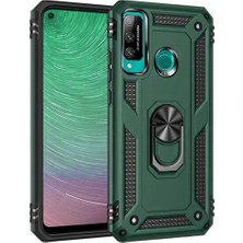 Ulu Pazarlama Huawei P40 Lite E Kılıf Sofya Yüzüklü Silikon Kapak - Yeşil