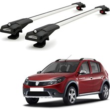 Rekapa Dacia Sandero I Stepway 2008-2012 Uyumlu Ara Atkı Tavan Barı , Araç Üstü Ekipman Taşıma Barı , 2 Adet - Gri