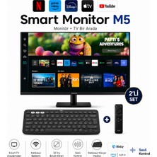 Samsung 32 Inç Fhd Smart Tv Deneyimi Sunan Wi-Fi Bağlantılı LED Ekran 1920 x 1080 Çözünürlük Wi-Fi Bağlantılı LED Ekran + Klavye