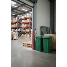 Akyüz Plastik 240 Litre 2 Adet-Plastik Tekerlekli Çöp Konteyner – Fabrika ve Kurumsal Kullanım Için Atık Kutusu