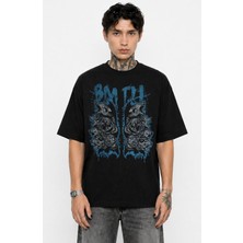 Fuddy Moda Unisex Bmth Bring Me The Horizon Baskılı Tişört, Oversize Rock Band Temalı Bisiklet Yaka T-Shirt