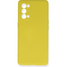 Ulu Pazarlama Oppo Reno 5 Pro Kılıf Nano Içi Kadife Silikon - Sarı