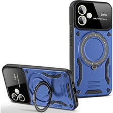 Ulu Pazarlama Samsung Galaxy A06 Kılıf Joy Lens Standlı Kapak - Lacivert