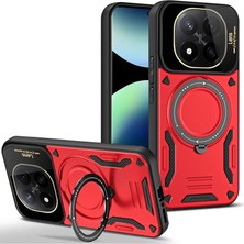 Ulu Pazarlama Xiaomi Redmi Note 14 Pro 5g Kılıf Joy Lens Standlı Kapak - Kırmızı