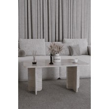 Bamosa Ege Orta Sehpa Yeni Nesil Modern Orta SEHPA90*60 Traverten Mermer Desen