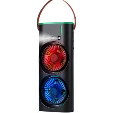 Ulu Pazarlama Çift Başlıklı Taşınabilir Fan Rgb Işıklı Sprey Nemlendiricili Masaüstü Serinletici Fan