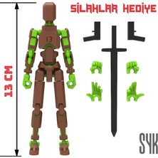 SYK Design Robot 13 Dummy Kahverengi Yeşil Tüm Eklemleri Hareketli Aksiyon Figürü Oyuncak