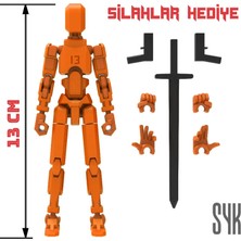 SYK Design Robot 13 Dummy Turuncu Turuncu Tüm Eklemleri Hareketli Aksiyon Figürü Oyuncak