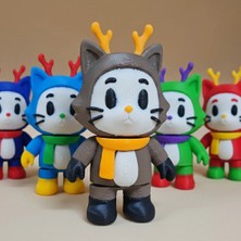 Brand House Çok Renkli 3D Flexi Geyik Kedi Anahtarlık Charm Sevimli Çanta Süsü Bag Charm Hediyelik