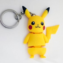 Brand House Pikachu Anahtarlık 3D Flexi Çok Renkli Sevimli Çanta Süsü Bag Charm Hediyelik