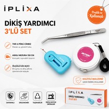 İplixa Iplixa 3’lü Dikiş Yardımcı Seti – Twe-6 Cımbız, Ölçülü Ilik Açıcı & 150 cm Askılı Mezura | Profesyonel Terzi Seti