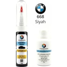COLORGUARD BMW 668 Siyah İğneli & Fırçalı Şişe Rötuş Boyası ve Yüzey Temizleme Solüsyonu Seti